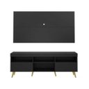 Ver imagem 1 de Rack com Painel e Suporte para TV até 65 Polegadas e Pés Retrô Flórida Multimóveis Preto/Natural
