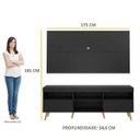 Ver imagem 5 de Rack com Painel para TV até 65 Polegadas e Pés Retrô Flórida Multimóveis Preto/Natural