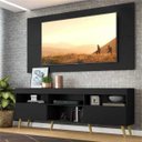 Ver imagem 1 de Rack com Painel para TV até 65 Polegadas e Pés Retrô Flórida Multimóveis Preto/Natural