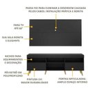 Ver imagem 4 de Rack com Painel para TV até 65 Polegadas e Pés Retrô Flórida Multimóveis Preto/Natural
