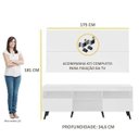 Ver imagem 5 de Rack com Painel e Suporte para TV até 65 Polegadas e Pés Retrô Flórida Multimóveis Branco/Preto