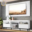 Ver imagem 1 de Rack com Painel e Suporte para TV até 65 Polegadas e Pés Retrô Flórida Multimóveis Branco/Preto