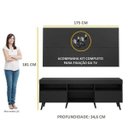 Ver imagem 5 de Rack com Painel e Suporte para TV até 65 Polegadas e Pés Retrô Flórida Multimóveis Preto