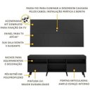 Ver imagem 4 de Rack com Painel e Suporte para TV até 65 Polegadas e Pés Retrô Flórida Multimóveis Preto