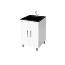 Ver imagem 3 de kit Lavanderia 40 litros com Apoio - Gabinete MDF e Tanque Mármore Sintético - Fabribam Gabinetes