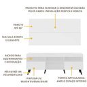 Ver imagem 4 de Rack com Painel para TV até 65 Polegadas e Pés Retrô Flórida Multimóveis Branco/Preto