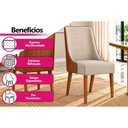Ver imagem 5 de Kit 2un Cadeiras Cozinha Ivy Nature/Corano Caramelo/Linho Creme Henn