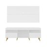 Rack com Painel para TV até 65 Polegadas e Pés Retrô Flórida Multimóveis Branco/Natural - 9