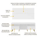 Ver imagem 4 de Rack com Painel para TV até 65 Polegadas e Pés Retrô Flórida Multimóveis Branco/Natural