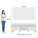 Ver imagem 5 de Rack com Painel para TV até 65 Polegadas e Pés Retrô Flórida Multimóveis Branco/Natural