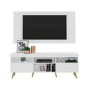 Ver imagem 4 de Rack com Painel e Suporte para Tv até 65 Polegadas e Pés Retrô Flórida Multimóveis Branco/natural