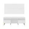 Rack com Painel e Suporte para Tv até 65 Polegadas e Pés Retrô Flórida Multimóveis Branco/natural - 3