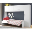 Ver imagem 2 de Cama Solteiro com Colchão Incluso e Guarda-roupa Multimóveis Branco