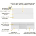 Ver imagem 4 de Rack com Painel e Suporte para TV até 65 Polegadas e Pés Retrô Flórida Multimóveis Branco