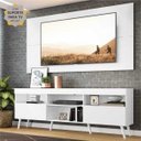 Ver imagem 1 de Rack com Painel e Suporte para TV até 65 Polegadas e Pés Retrô Flórida Multimóveis Branco