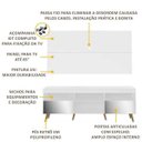 Ver imagem 4 de Rack com Painel e Suporte para TV até 65 Polegadas com Espelho e Pés Retrô Flórida Multimóveis Branc