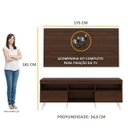 Ver imagem 5 de Rack com Painel e Suporte para TV até 65 Polegadas e Pés Retrô Flórida Multimóveis Duna/Branco