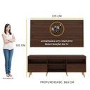 Ver imagem 5 de Rack com Painel e Suporte para TV até 65 Polegadas e Pés Retrô Flórida Multimóveis Duna/Natural