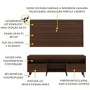 Ver imagem 4 de Rack com Painel e Suporte para TV até 65 Polegadas e Pés Retrô Flórida Multimóveis Duna/Preto