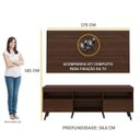 Ver imagem 5 de Rack com Painel e Suporte para TV até 65 Polegadas e Pés Retrô Flórida Multimóveis Duna/Preto