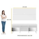 Ver imagem 5 de Rack com Painel para TV até 65 Polegadas, Espelho e Pés Retrô Flórida Multimóveis Branco