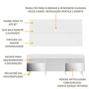 Ver imagem 4 de Rack com Painel para TV até 65 Polegadas, Espelho e Pés Retrô Flórida Multimóveis Branco