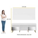 Ver imagem 5 de Rack com Painel para TV até 65 Polegadas, Espelho e Pés Retrô Flórida Multimóveis Branco/Natural