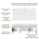Ver imagem 4 de Rack com Painel para TV até 65 Polegadas, Espelho e Pés Retrô Flórida Multimóveis Branco/Natural