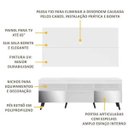 Ver imagem 4 de Rack com Painel para TV até 65 Polegadas, Espelho e Pés Retrô Flórida Multimóveis Branco/Preto