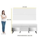 Ver imagem 5 de Rack com Painel para TV até 65 Polegadas, Espelho e Pés Retrô Flórida Multimóveis Branco/Preto