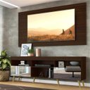 Ver imagem 1 de Rack com Painel para TV até 65 Polegadas, Espelho e Pés Retrô Flórida Multimóveis Duna/Natural