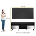 Ver imagem 5 de Rack com Painel para TV até 65 Polegadas, Espelho e Pés Retrô Flórida Multimóveis Preto