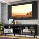 Ver imagem 1 de Rack com Painel para TV até 65 Polegadas, Espelho e Pés Retrô Flórida Multimóveis Preto