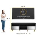 Ver imagem 6 de Rack com Painel e Suporte para Tv até 65 Polegadas com Espelho e Pés Retrô Flórida Multimóveis Preto