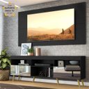 Ver imagem 1 de Rack com Painel e Suporte para Tv até 65 Polegadas com Espelho e Pés Retrô Flórida Multimóveis Preto