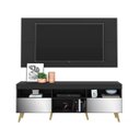 Ver imagem 4 de Rack com Painel e Suporte para Tv até 65 Polegadas com Espelho e Pés Retrô Flórida Multimóveis Preto
