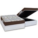 Ver imagem 1 de Cama Box Baú Casal: Colchão Anatômico Ortobom D45 / Ep Iso 150 Mega Firme + Base White(138x188)