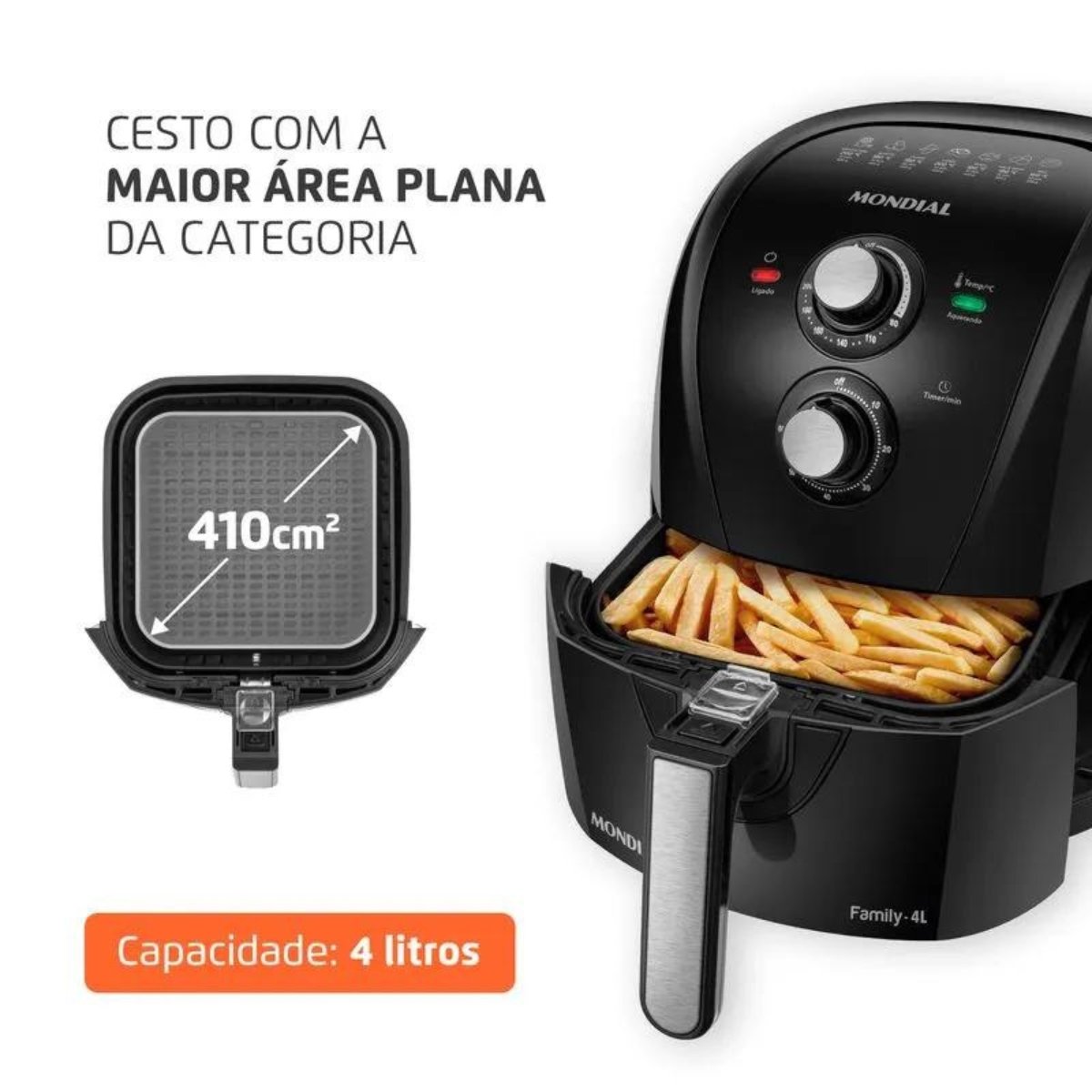 Fritadeira Elétrica sem Óleo Mondial 4 Litros Preta 127v Afn-40-fb 7805-01 - 7