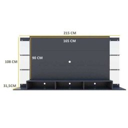 Painel para TV até 65 Polegadas com Espelho Nairóbi Plus Multimóveis Preto - 5