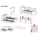 Ver imagem 4 de Bicama Solteiro com Colchão Incluso, Prateleira Lateral e Baú Embutido Multimóveis Branco