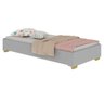 Cama Solteiro com Colchão Incluso MDF Montessoriana com Pés Quadrados Encanto Cza/ - 2