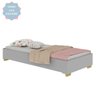 Cama Solteiro com Colchão Incluso MDF Montessoriana com Pés Quadrados Encanto Cza/ - 1