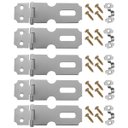 Ver imagem 1 de Dobradiça Porta Cadeado Fecho Trinco Zincado 6,3cm para Portão Gaveta Armário | Aliança | Kit 05 Un