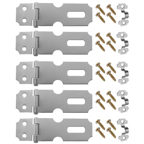 Dobradiça Porta Cadeado Fecho Trinco Zincado 6,3cm para Portão Gaveta Armário | Aliança | Kit 05 Un