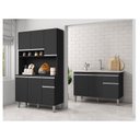 Ver imagem 6 de Balcão de Pia Tatiane 120 Cm e Armário Cozinha Kit Márcia Preto Fosco - Ajl