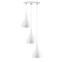 Ver imagem 3 de Lustre Pendente Aluminio Gota Triplo 21cm Branco com Cobre