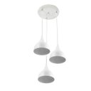 Ver imagem 1 de Lustre Pendente Aluminio Gota Triplo 21cm Branco