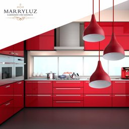 Lustre Pendente Aluminio Gota Triplo 21cm Vermelho - 2