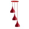 Lustre Pendente Aluminio Gota Triplo 21cm Vermelho - 3