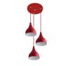 Lustre Pendente Aluminio Gota Triplo 21cm Vermelho - 1